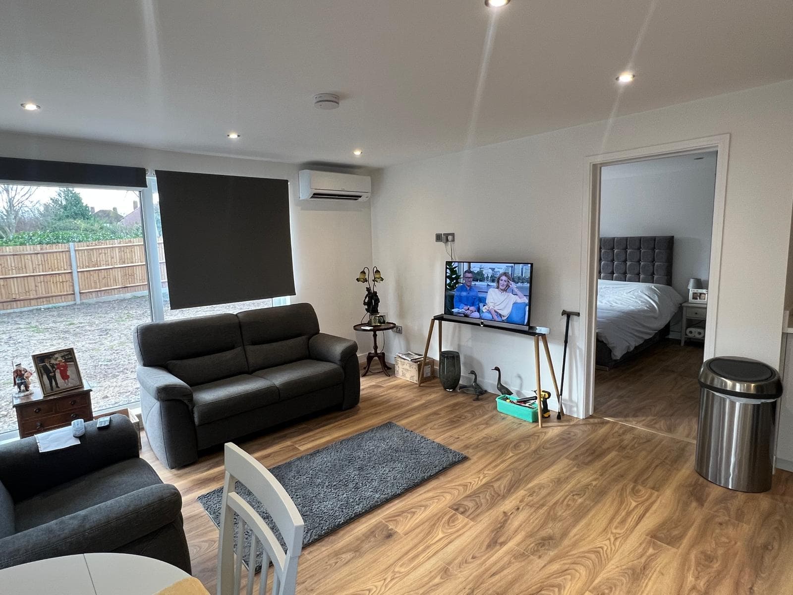 Comfortable open-plan living space inside a granny annexe